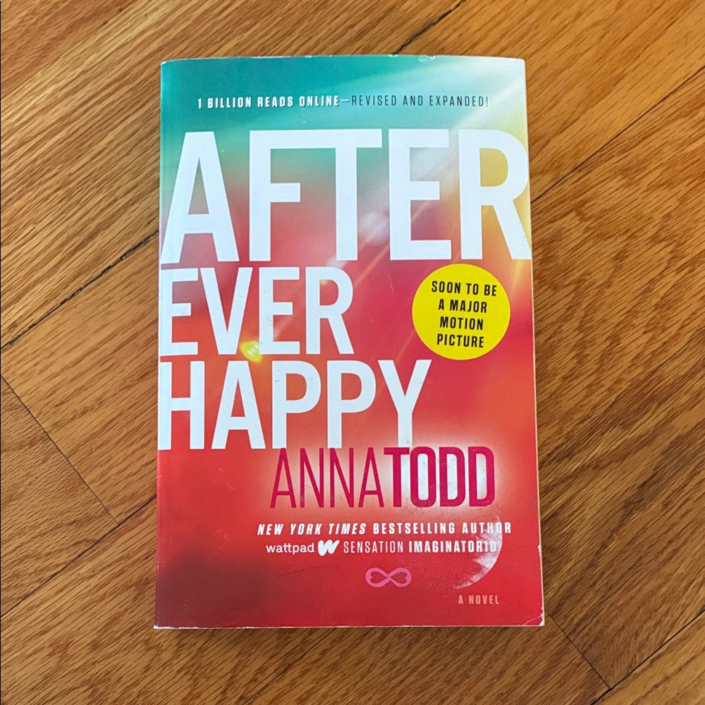 After Ever Happy by Anna Todd - Vibrant Gradient Cover (Red, Pink, Teal)